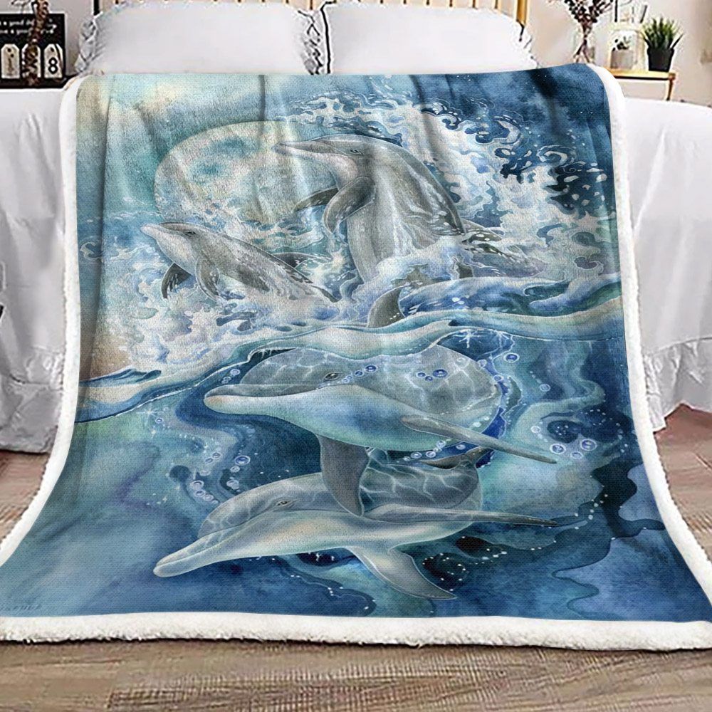 Dolphin Sherpa Fleece Blanket
