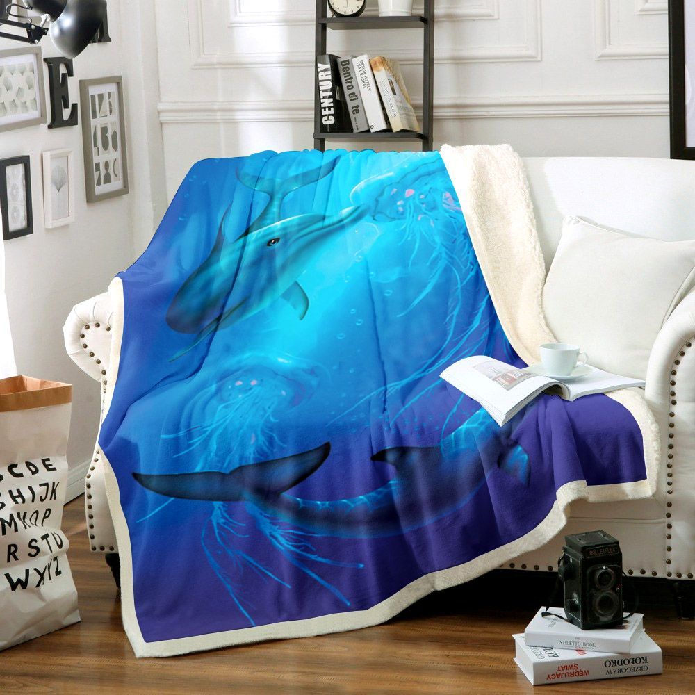 Dolphin Sherpa Fleece Blanket