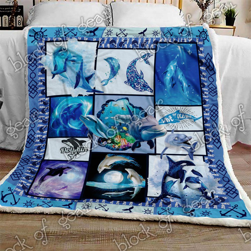 Dolphin Sherpa Fleece Blanket