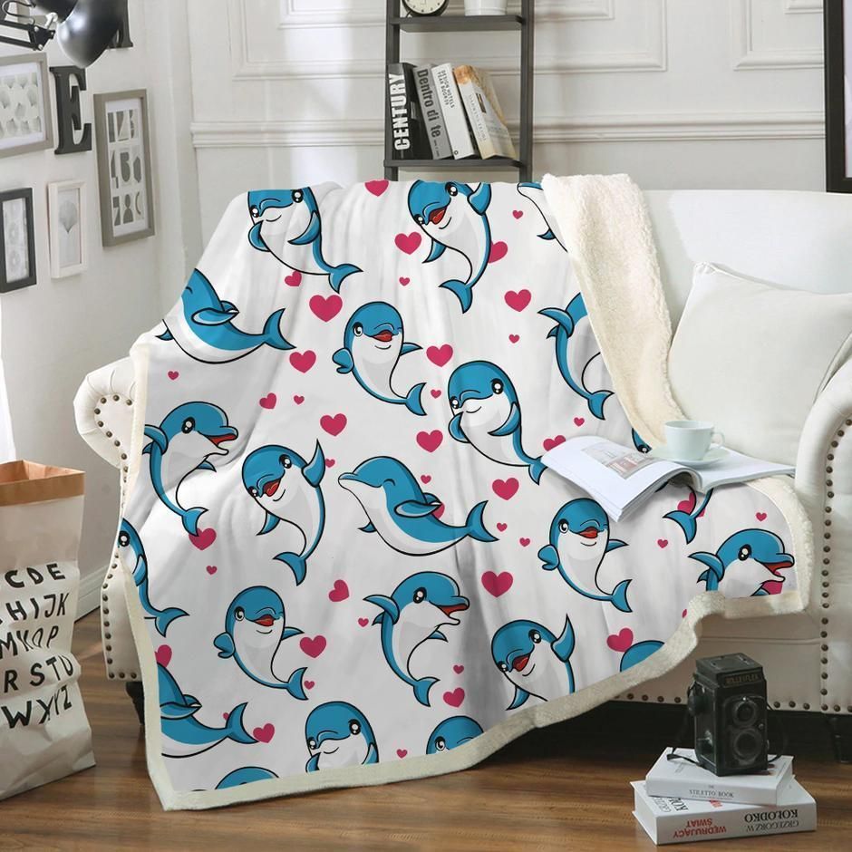 Dolphin Sherpa Fleece Blanket