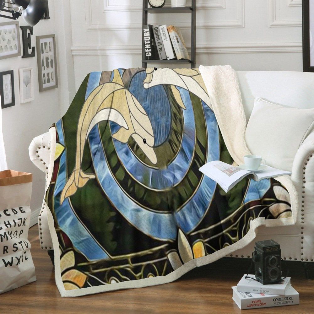 Dolphin Sherpa Fleece Blanket