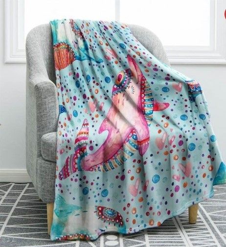 Dolphin Sherpa Fleece Blanket