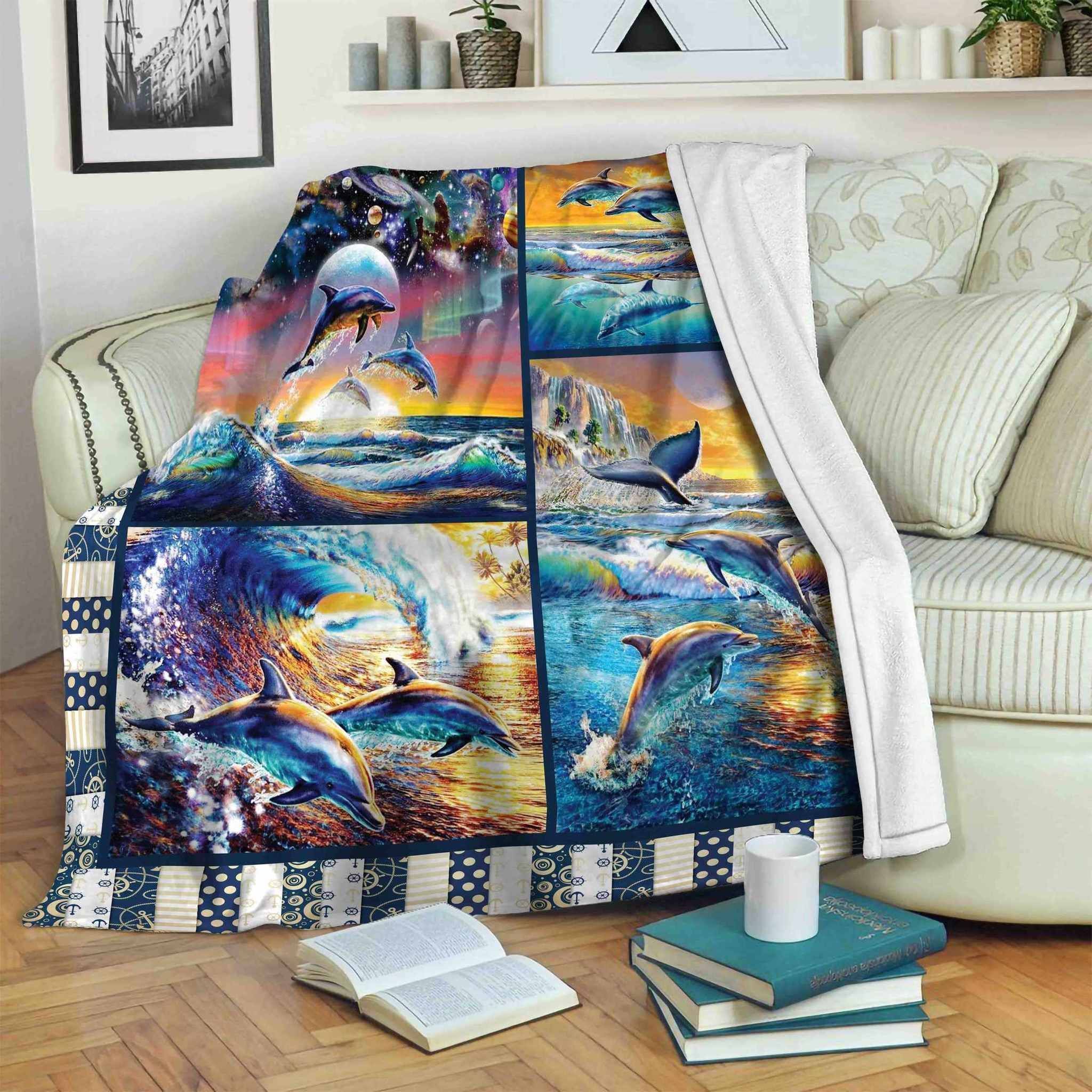 Dolphin Sherpa Fleece Blanket