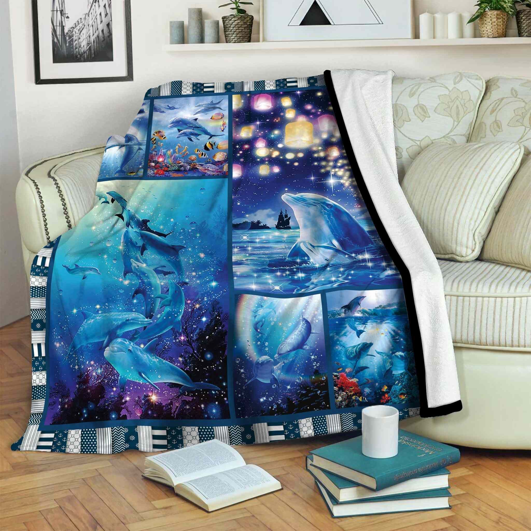 Dolphin Sherpa Fleece Blanket