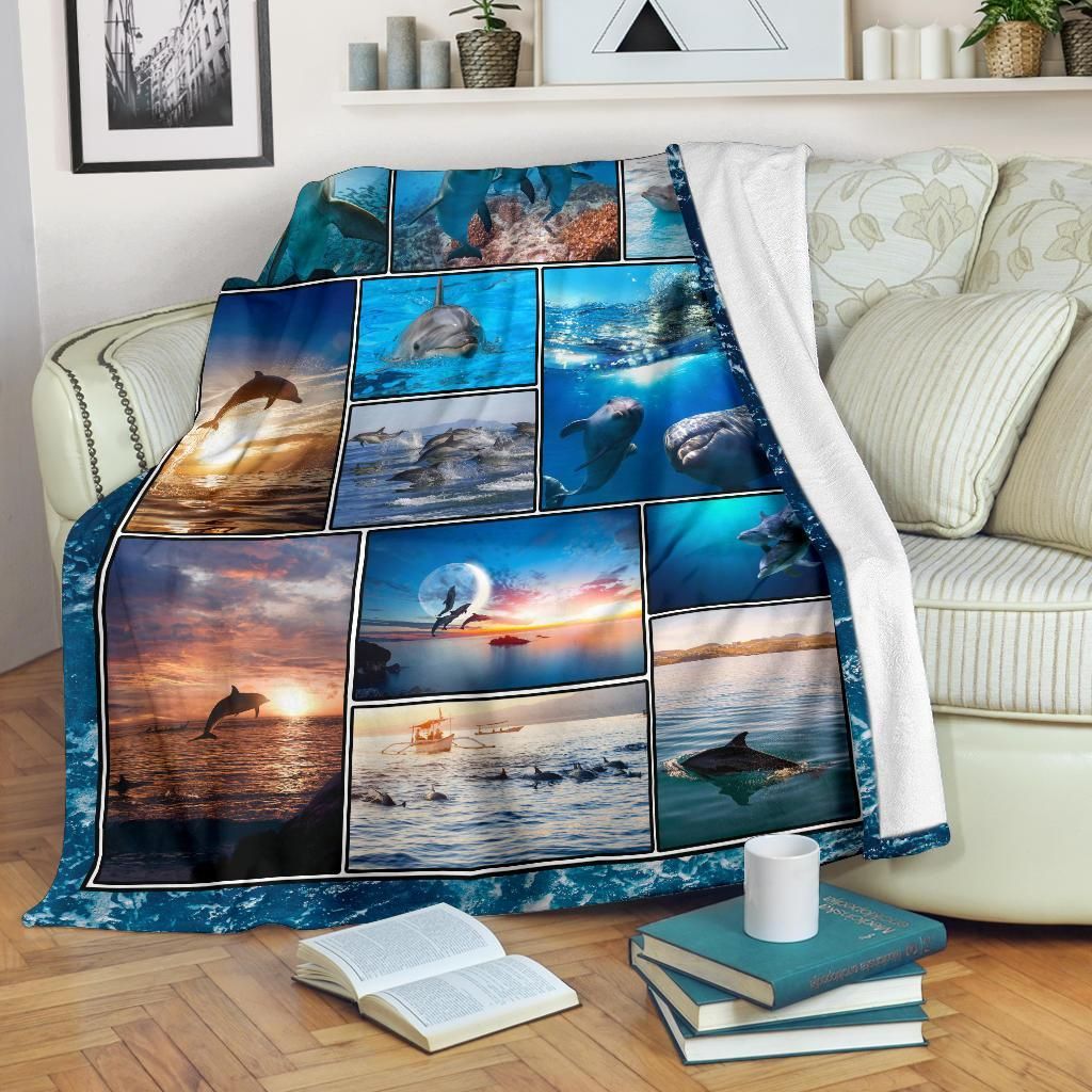 Dolphin Sherpa Fleece Blanket