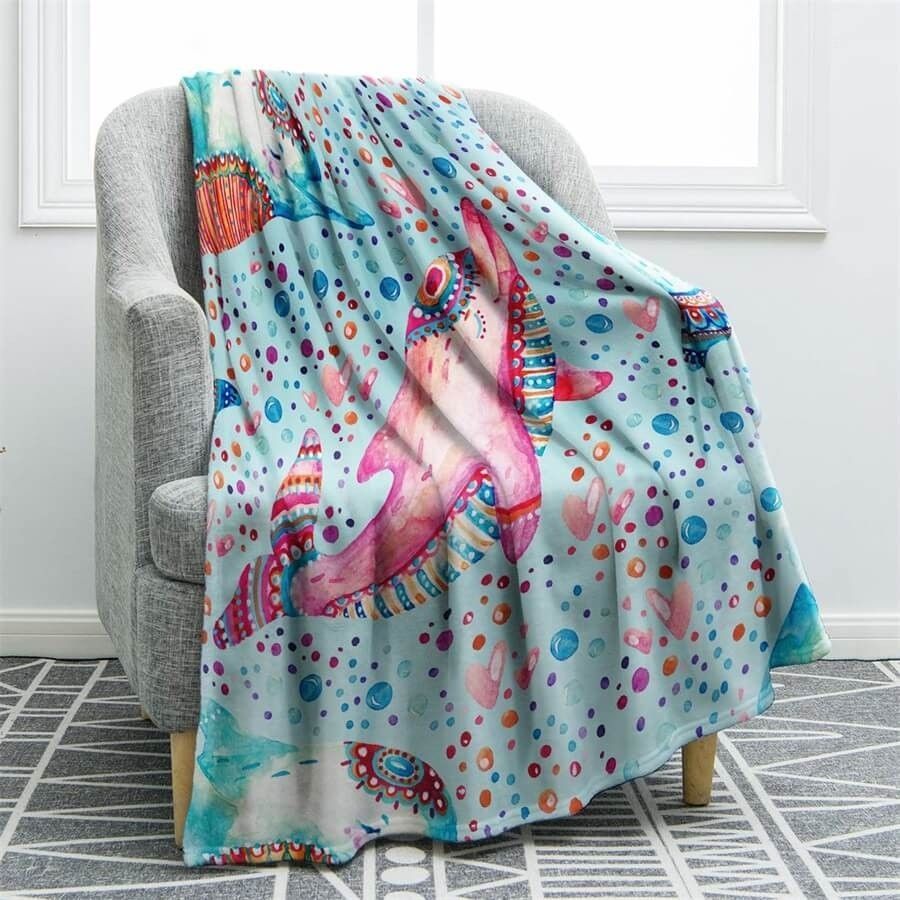 Dolphin Sherpa Fleece Blanket