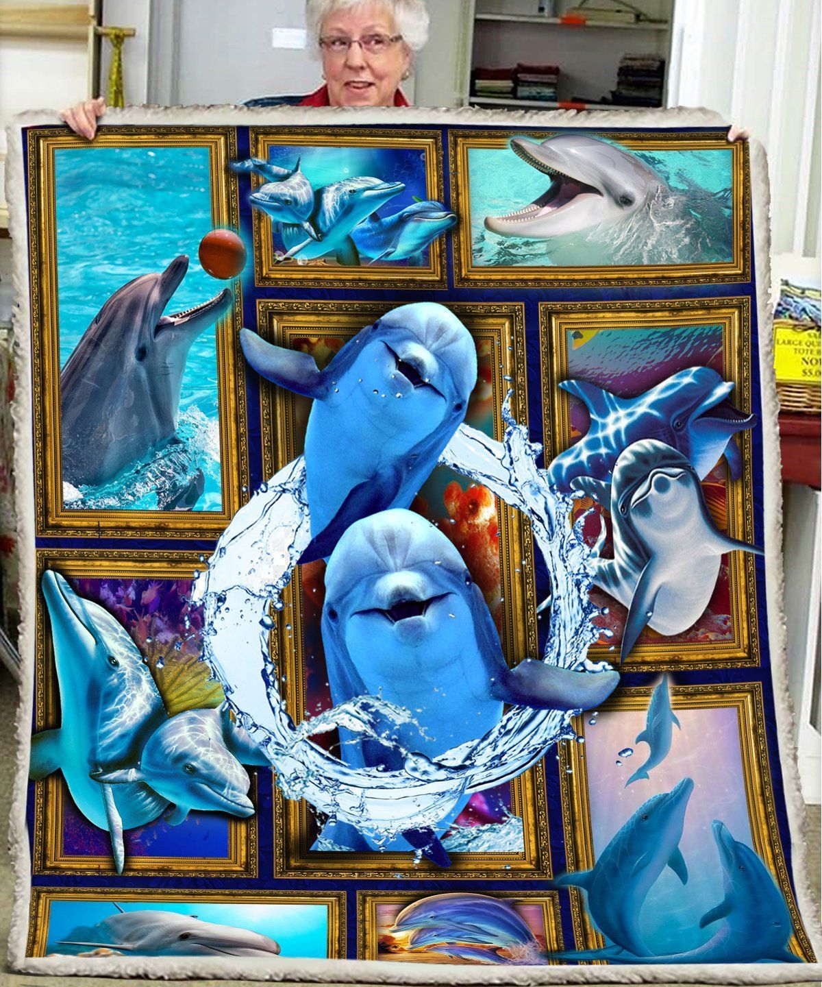 Dolphin Sherpa Fleece Blanket