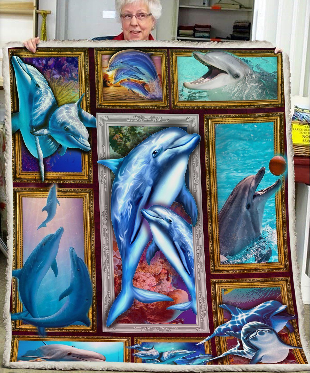 Dolphin Sherpa Fleece Blanket