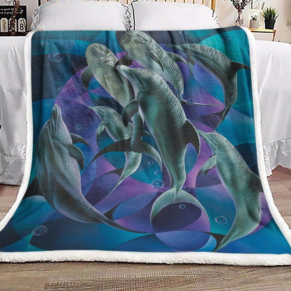 Dolphin Sherpa Fleece Blanket