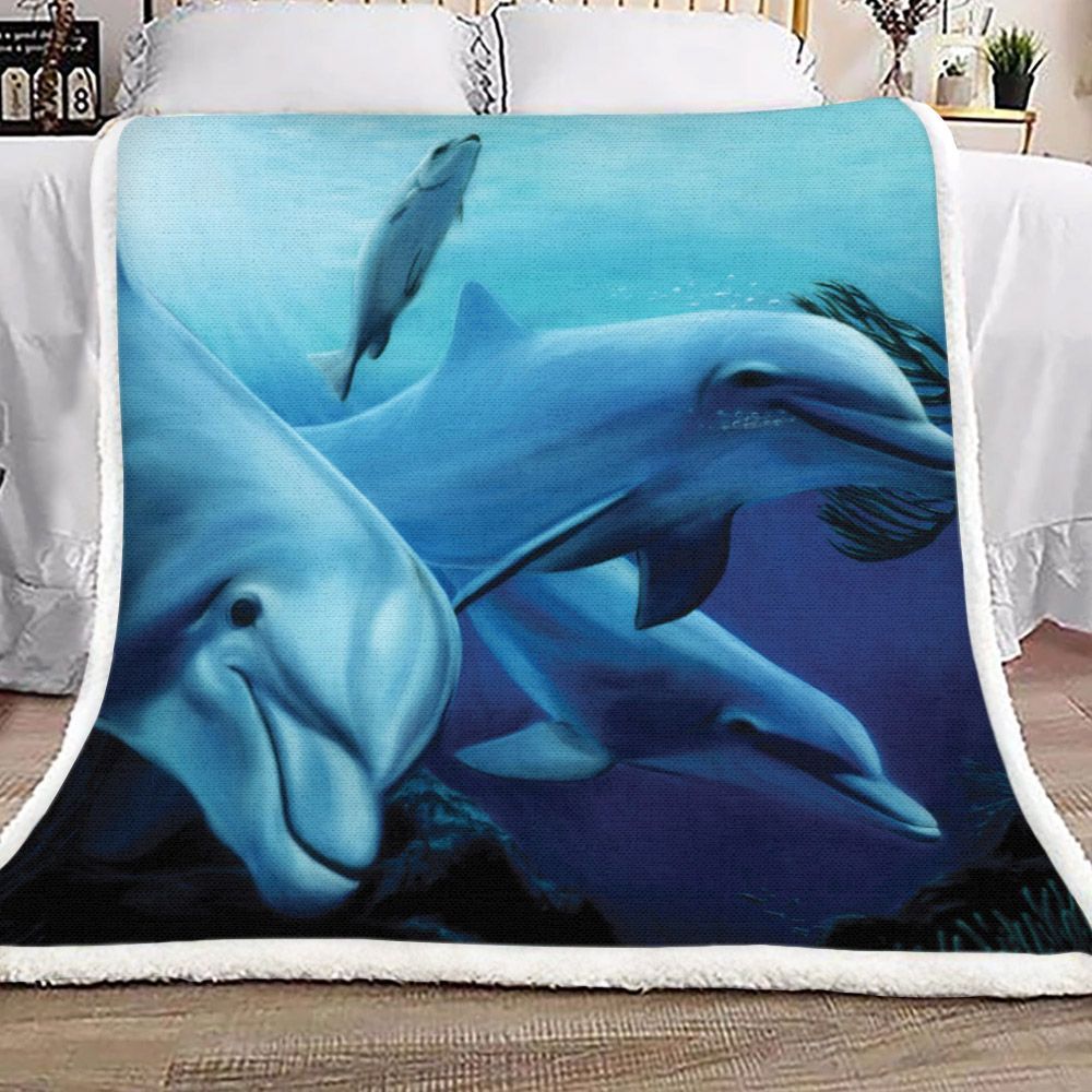 Dolphin Sherpa Fleece Blanket