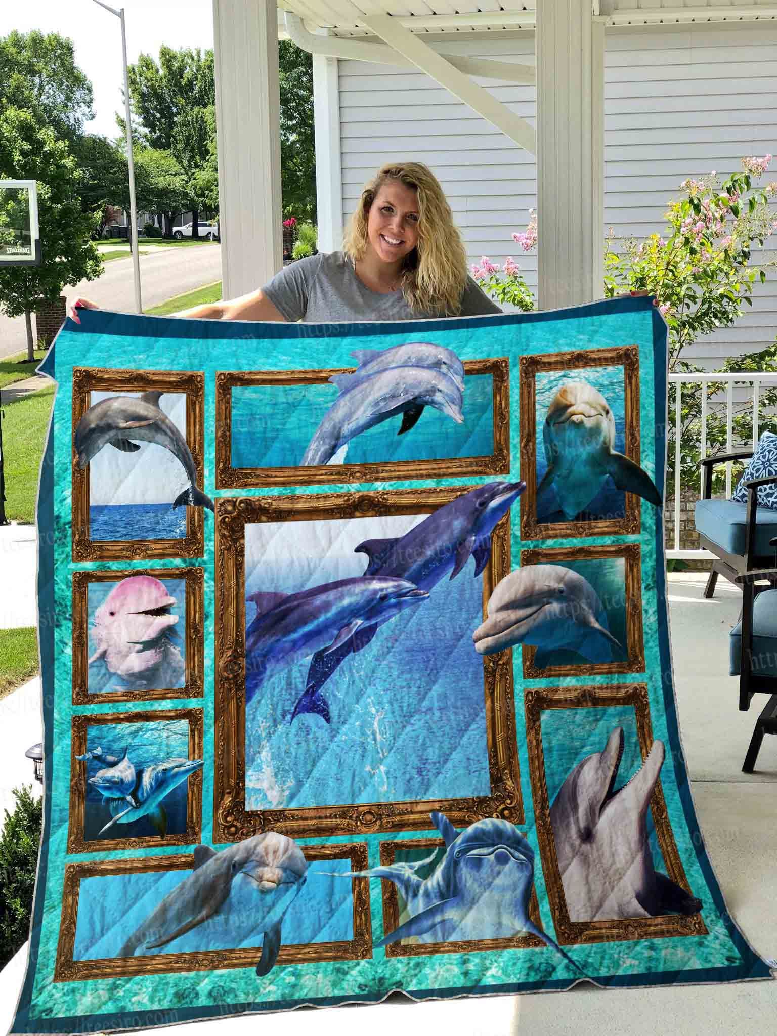Dolphin  Dolphin Make Me Happy Quilt Blanket Dhc03011495Dd