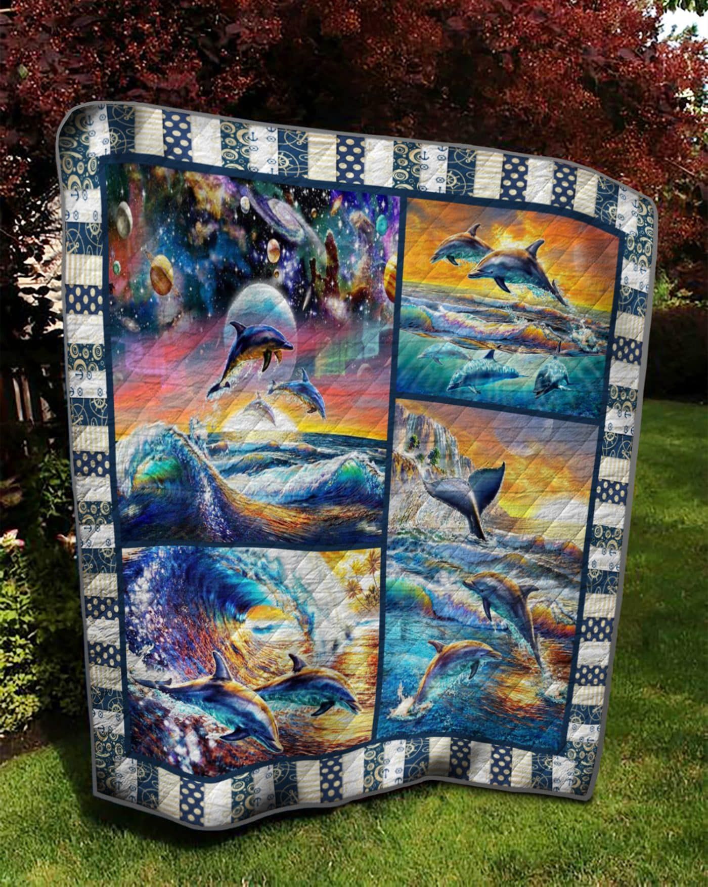 Dolphin Dolphin Make Me Smile Quilt Blanket DHC020120662TD