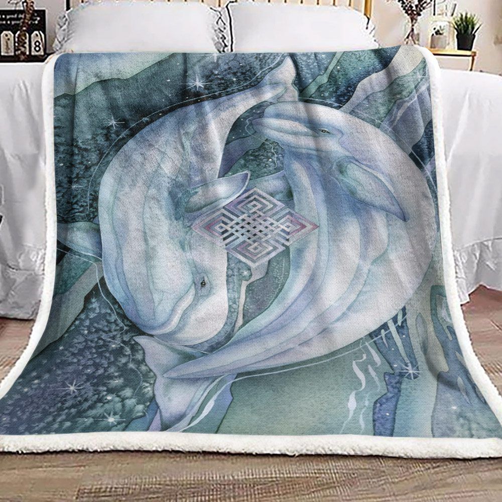 Dolphin Sherpa Fleece Blanket