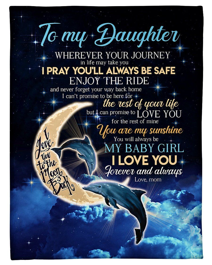 Dolphin Fleece Blanket Gift For Daughter You Are My Sunhsine