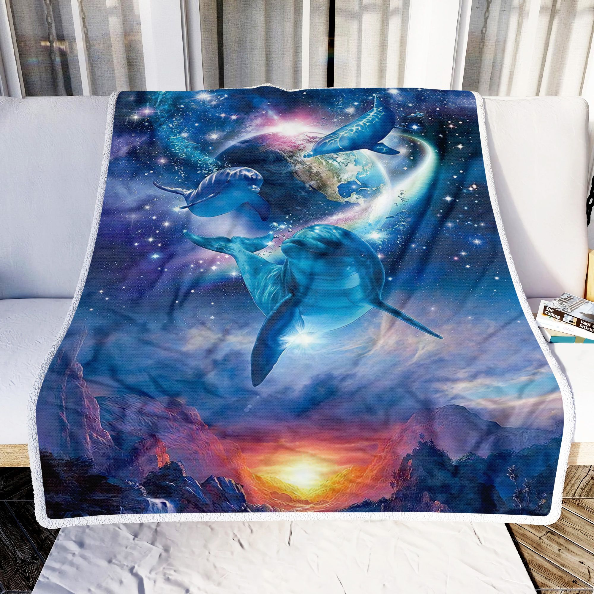 Dolphin Galaxy Fleece Blanket