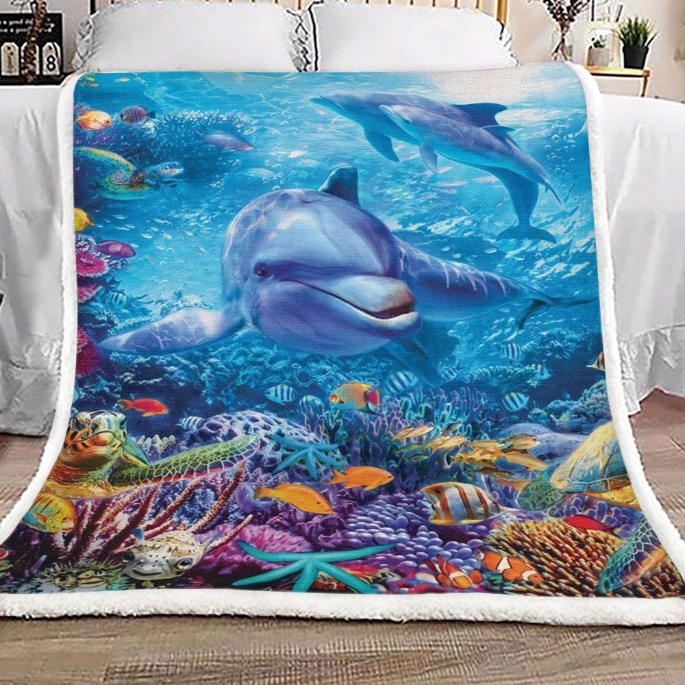 Dolphin Sherpa Fleece Blanket