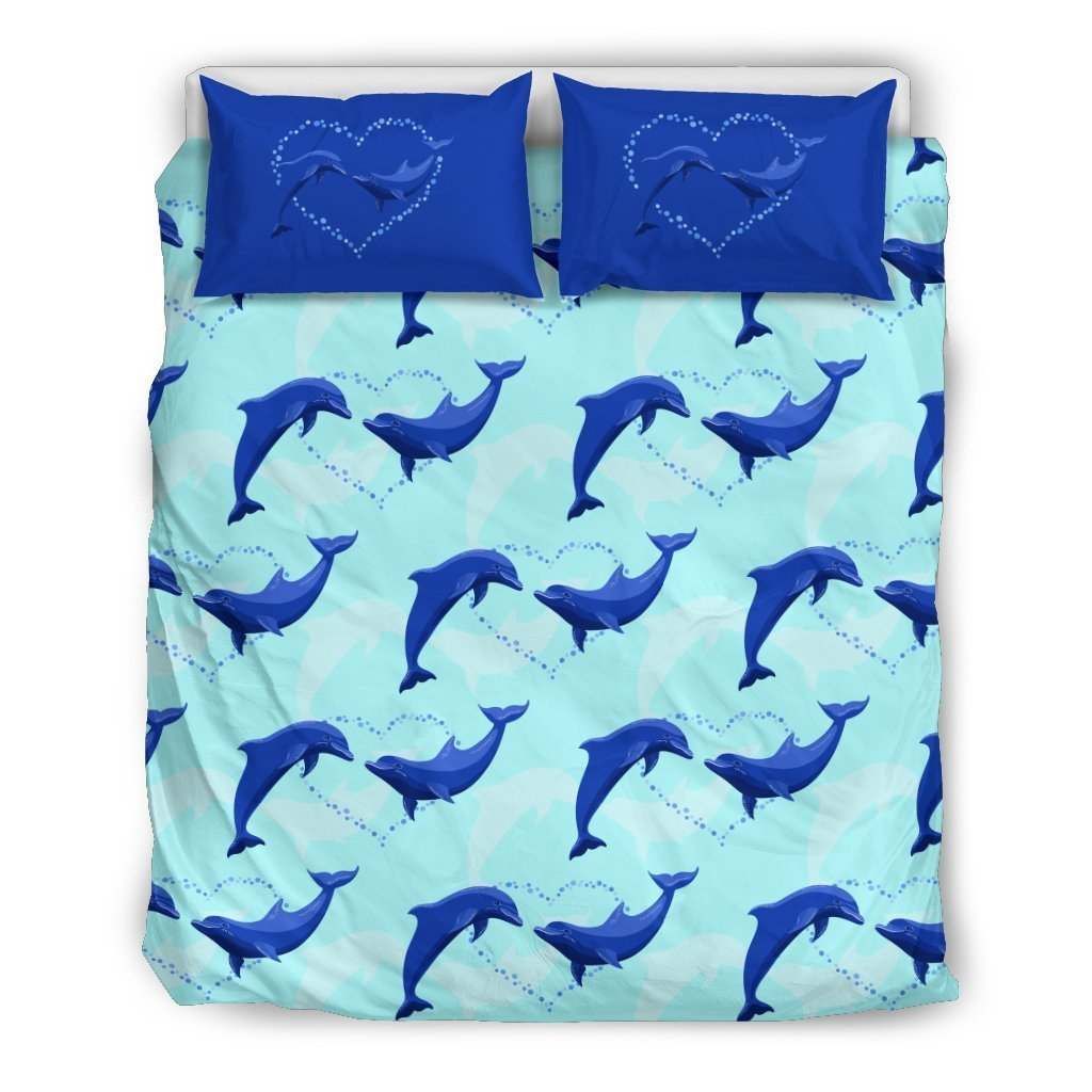 Dolphin Heart Pattern Bedding Set
