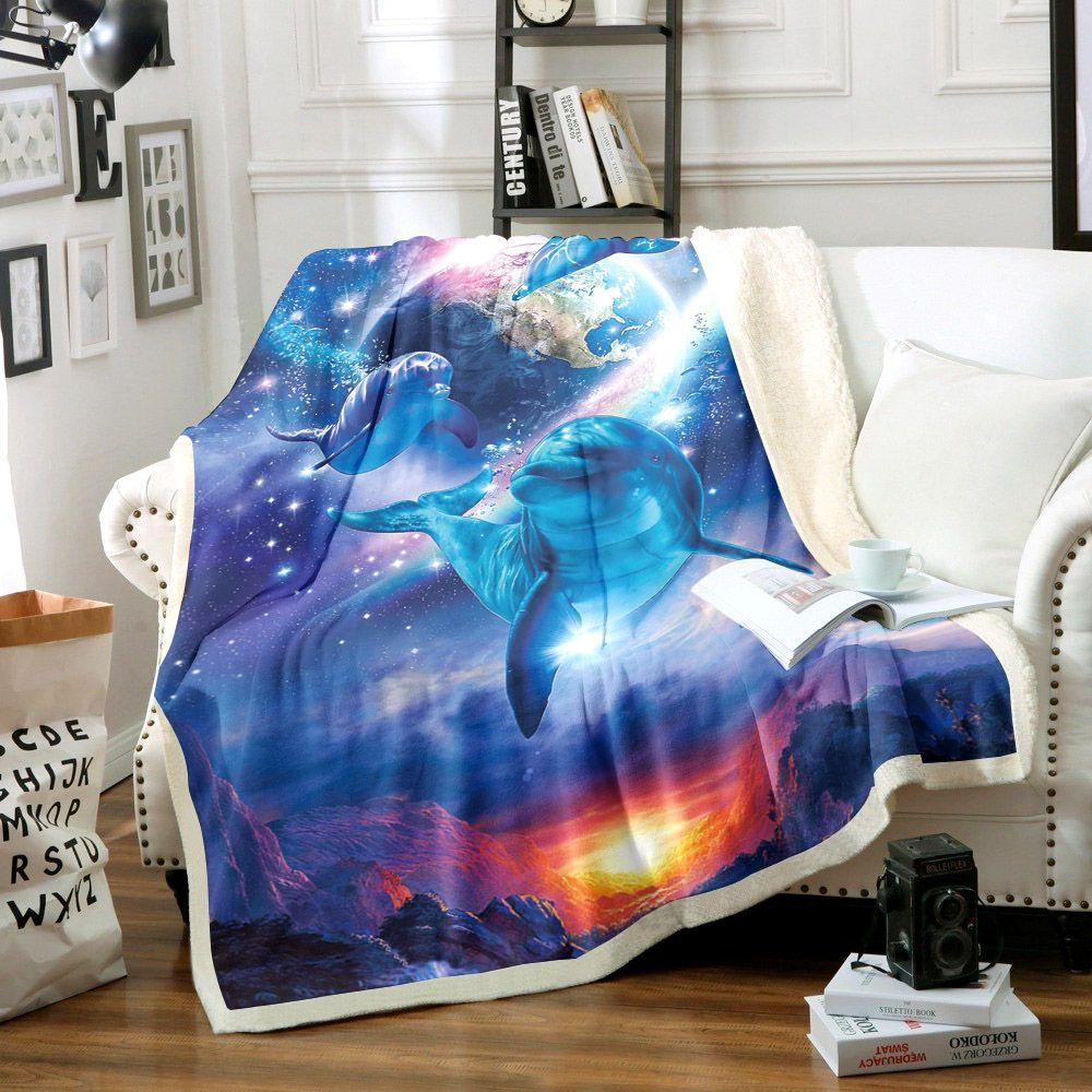 Dolphin Sherpa Fleece Blanket