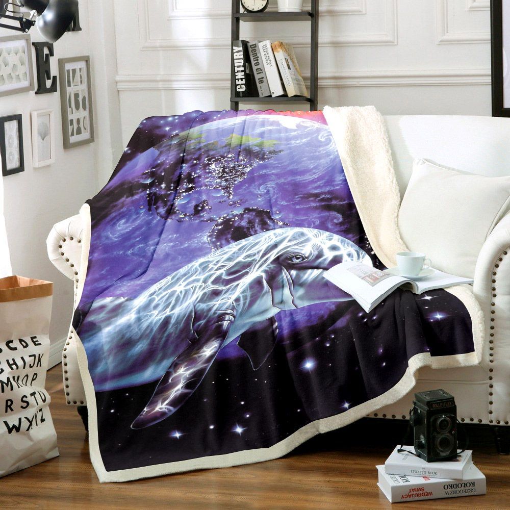 Dolphin Sherpa Fleece Blanket