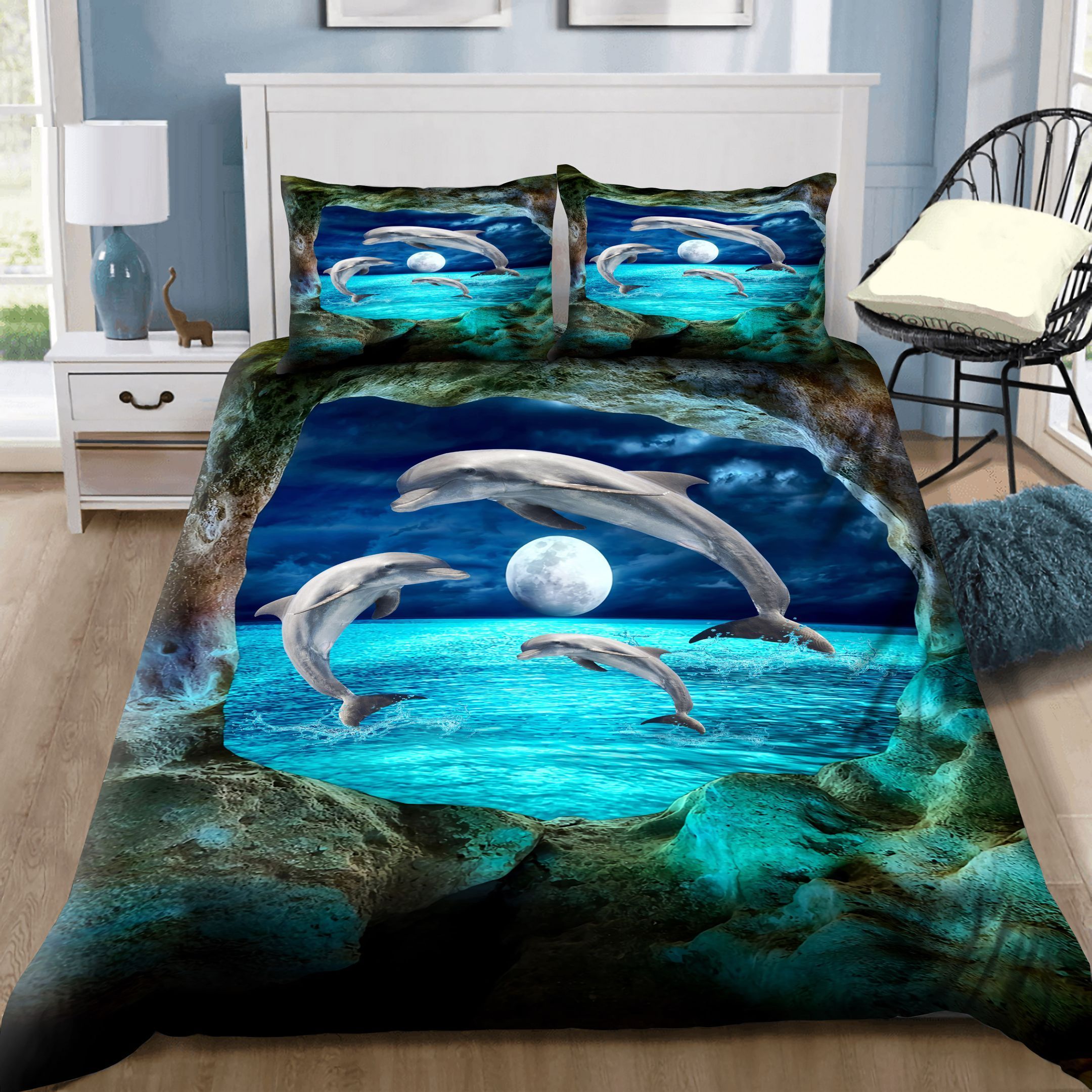 Dolphin Moonlight Bedding Set