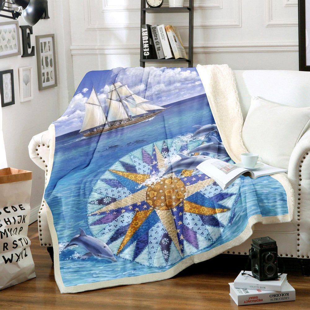 Dolphin Sherpa Fleece Blanket