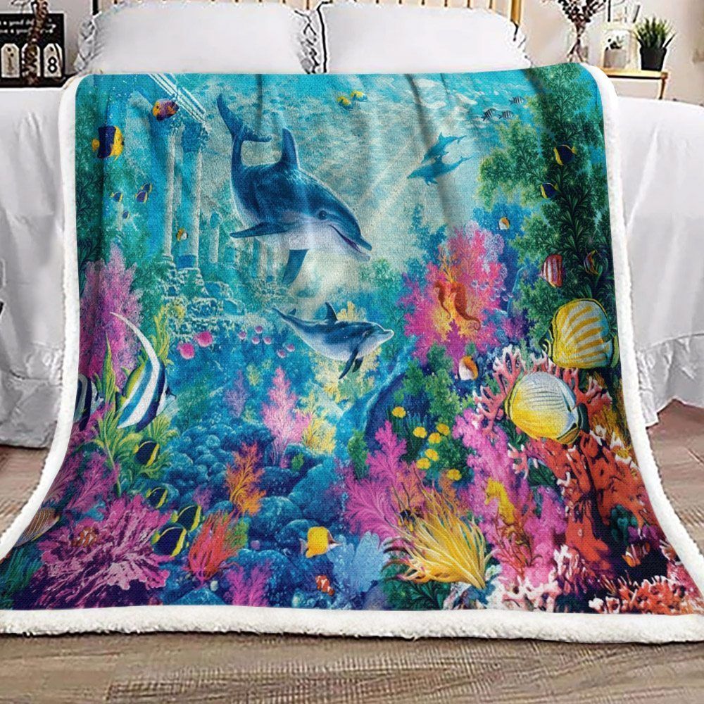 Dolphin Sherpa Fleece Blanket