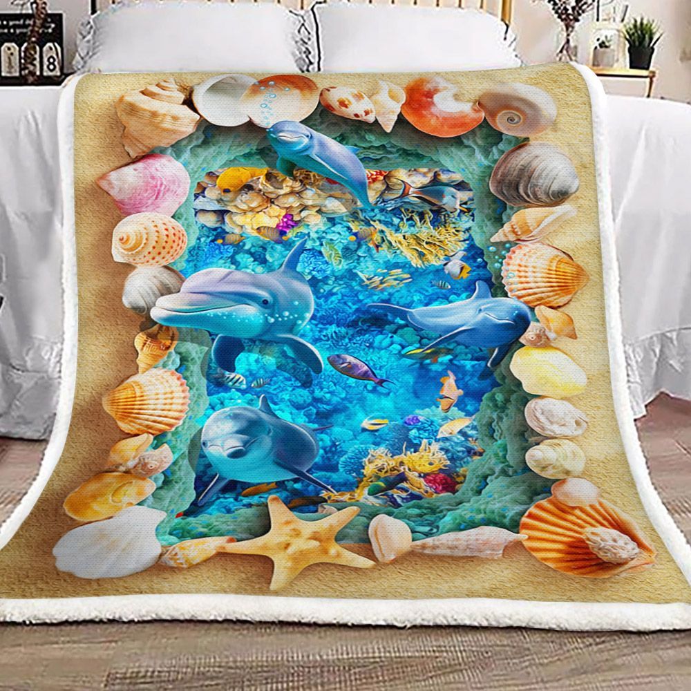Dolphin Sherpa Fleece Blanket