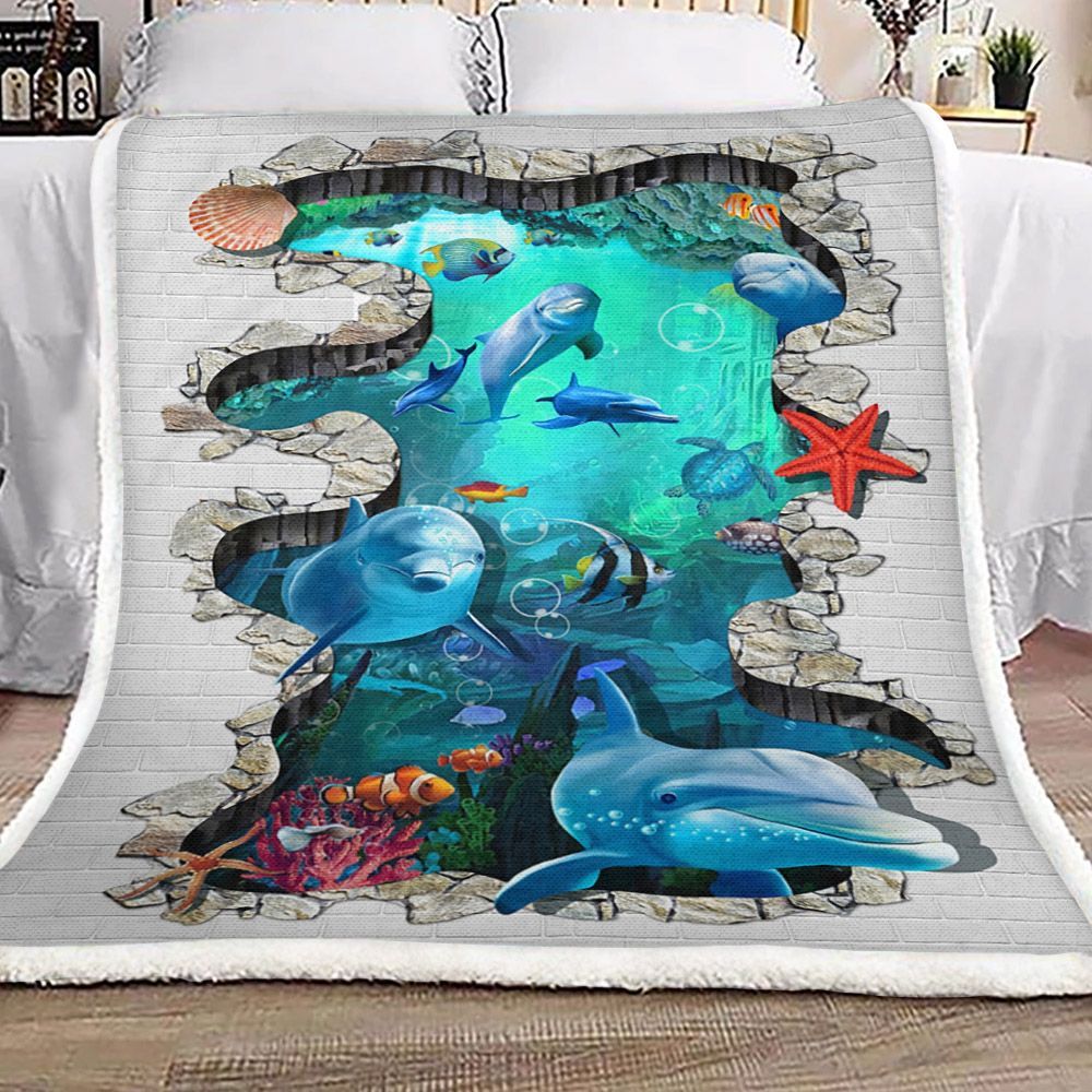 Dolphin Sherpa Fleece Blanket