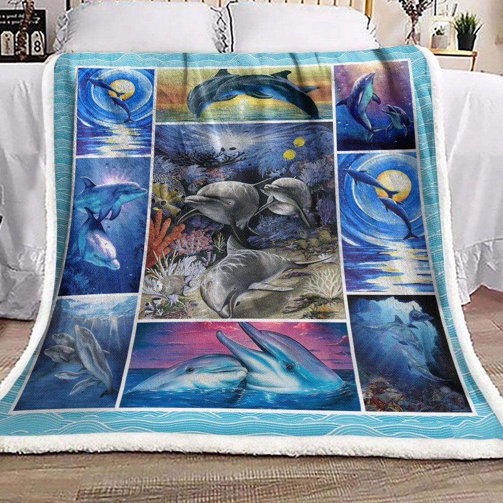Dolphin Sherpa Fleece Blanket