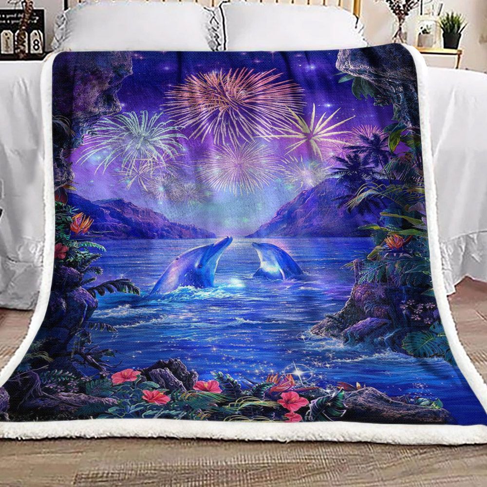 Dolphin Sherpa Fleece Blanket