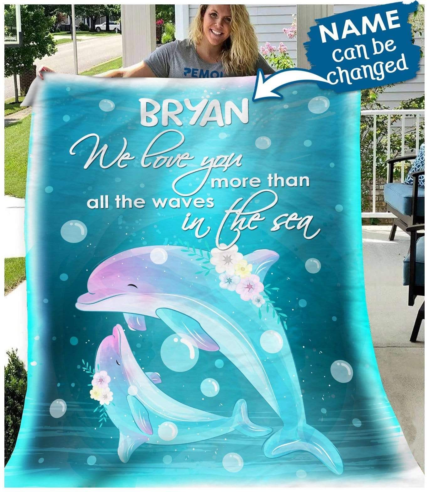 Dolphin Personalized Fleece Blanket