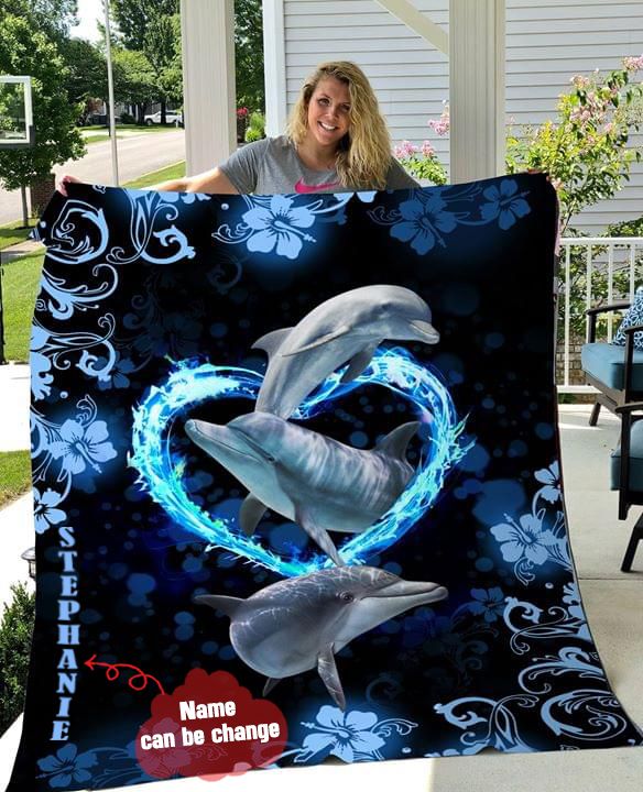 Dolphin Personalized Quilt Blanket HHC120620