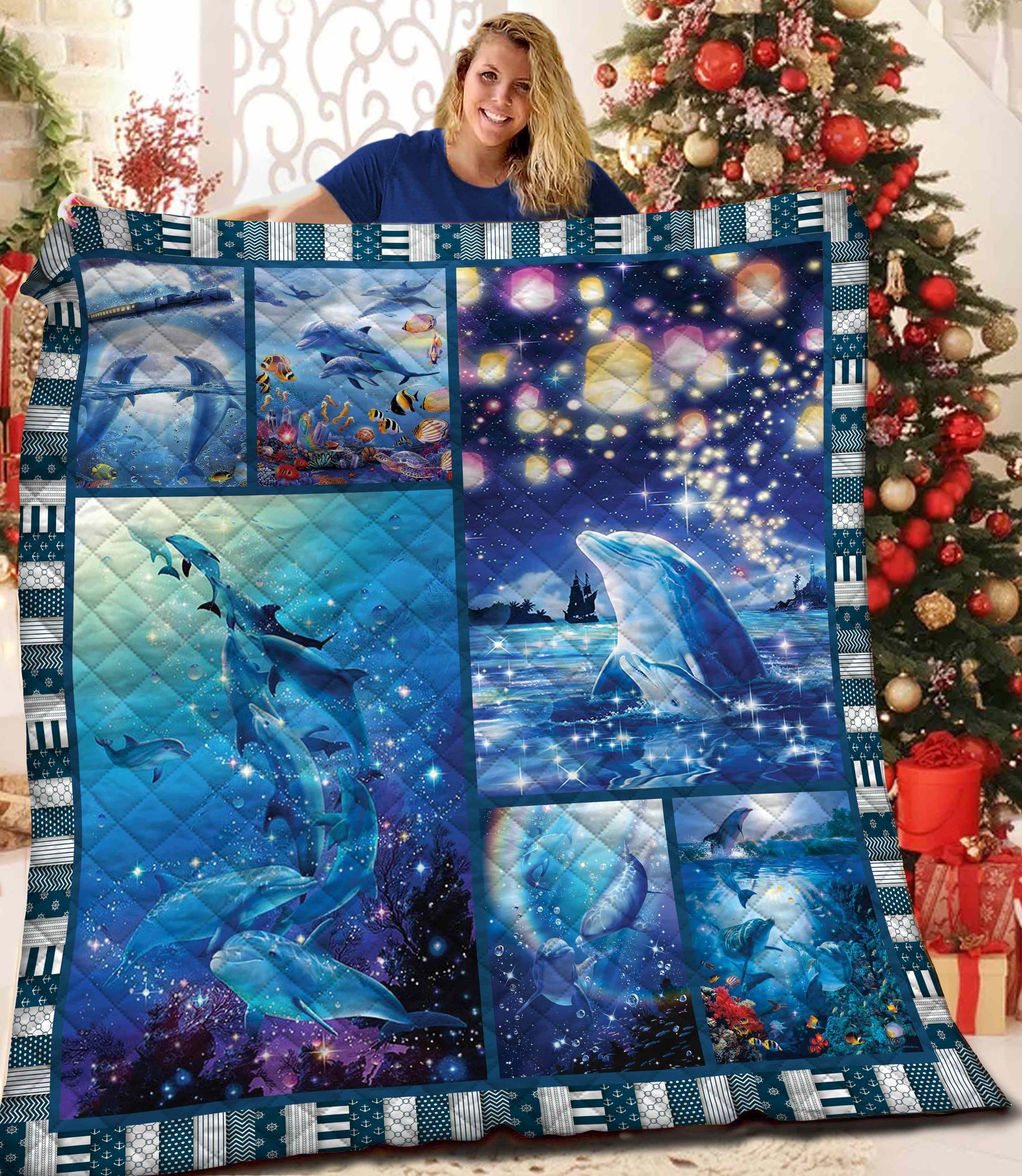 Dolphin Quilt Blanket BBB241004SM
