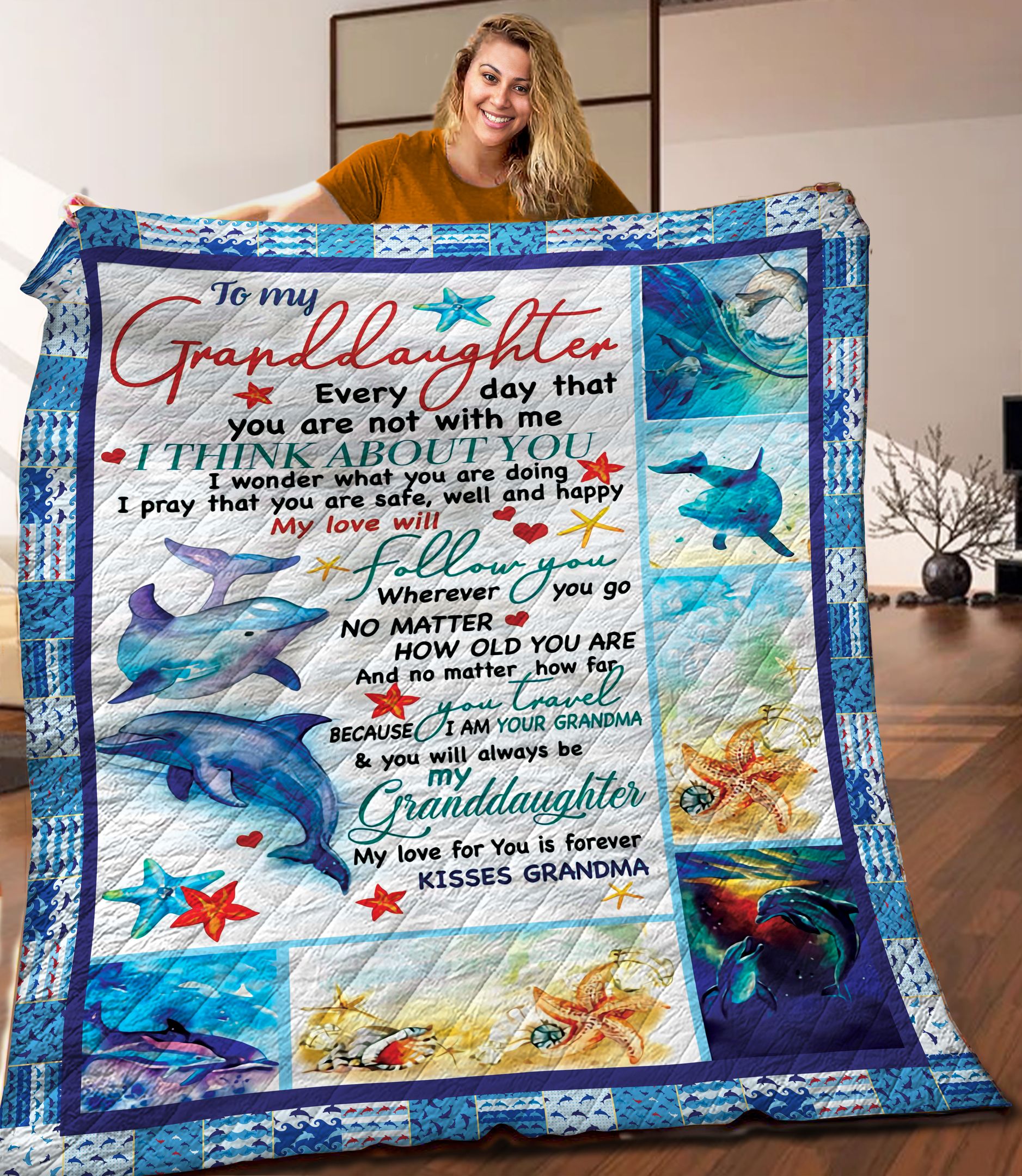 Dolphin Quilt Blanket C9B120604PT