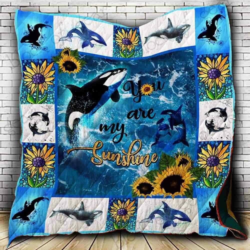 Dolphin Sunflower CLA0810116Q Quilt Blanket