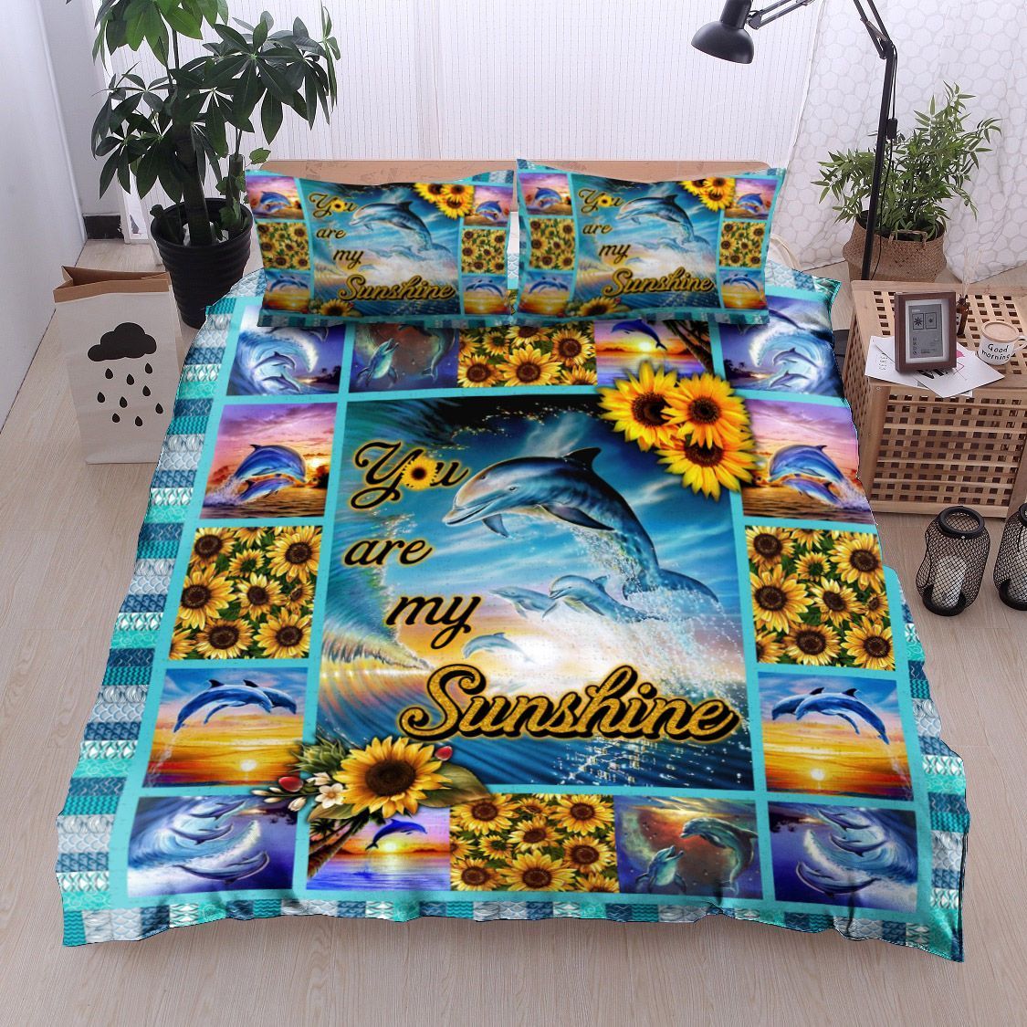 Dolphin Sunflower Bedding Set