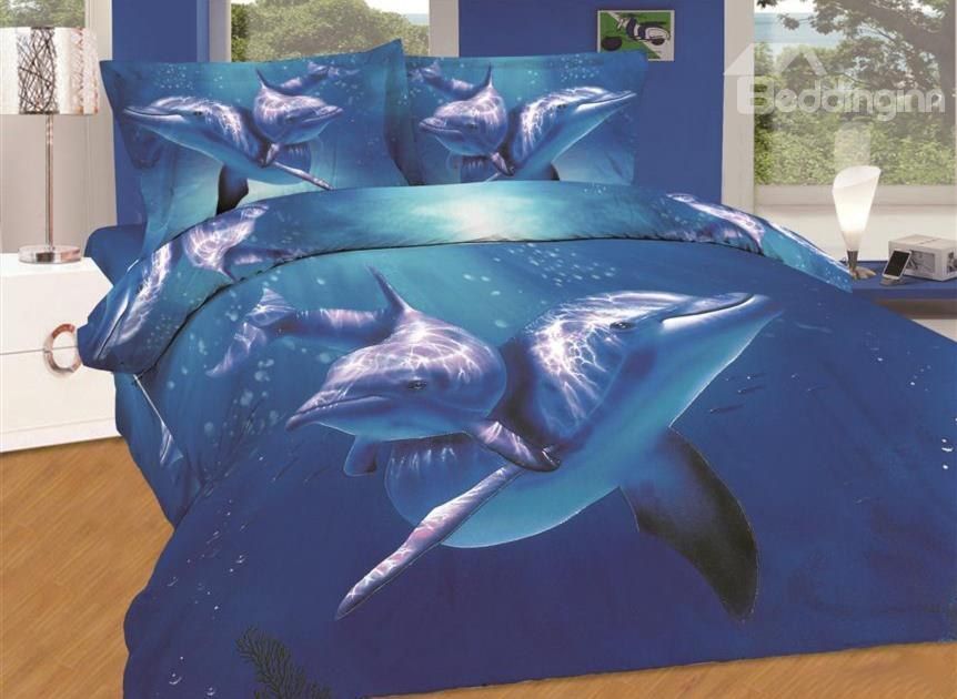 Dolphin Swimming Bedding Set