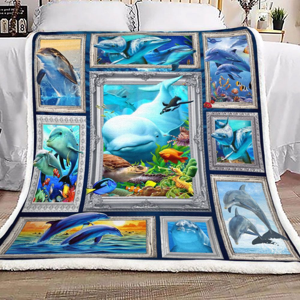 Dolphin Sherpa Fleece Blanket