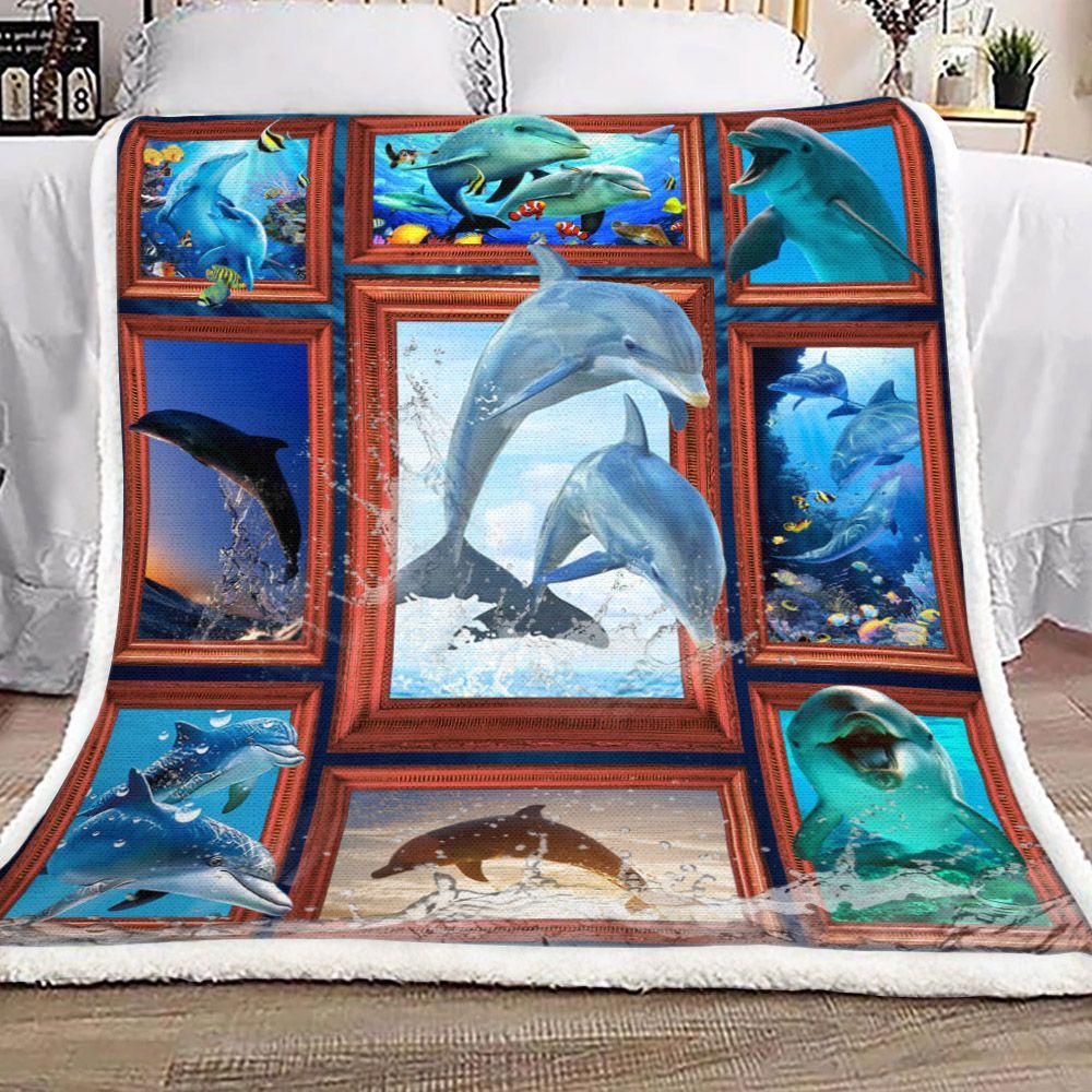 Dolphin Sherpa Fleece Blanket