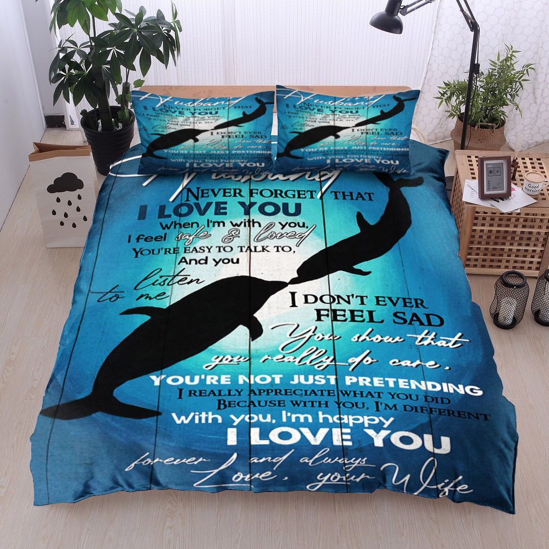 Dolphin To My Husband Bedding Set