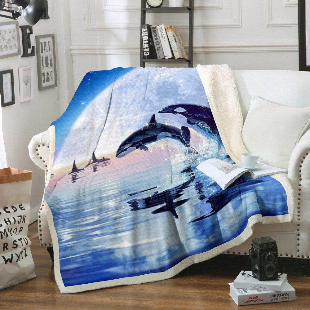 Dolphin Sherpa Fleece Blanket