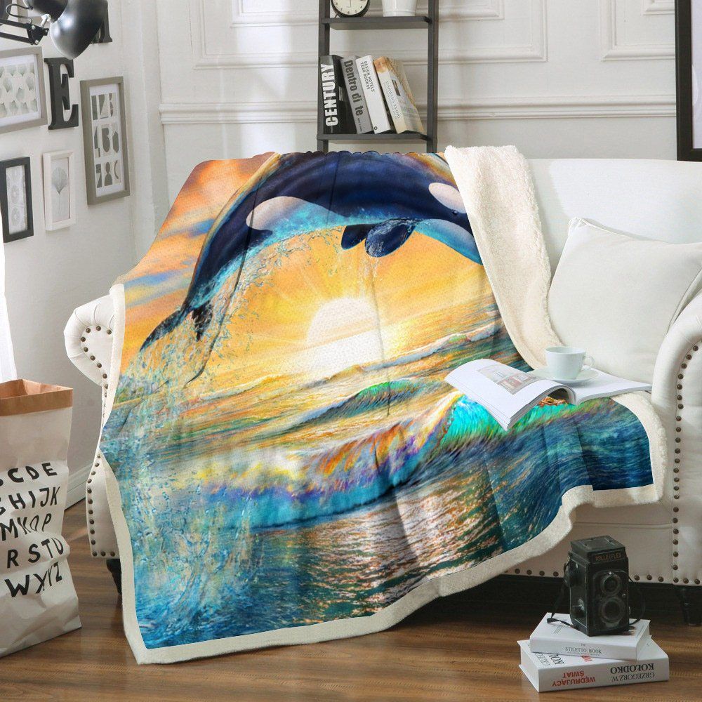 Dolphin Sherpa Fleece Blanket