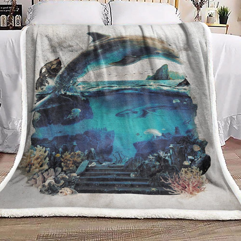 Dolphin Sherpa Fleece Blanket