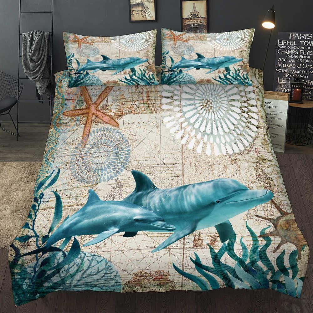 Dolphin Vintage Bedding Set