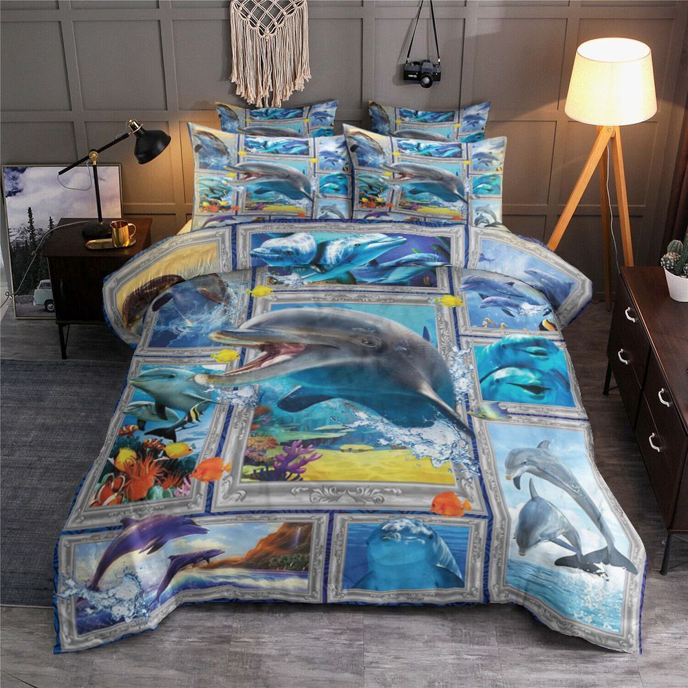 Dolphin Water Sea Frame Bedding Set