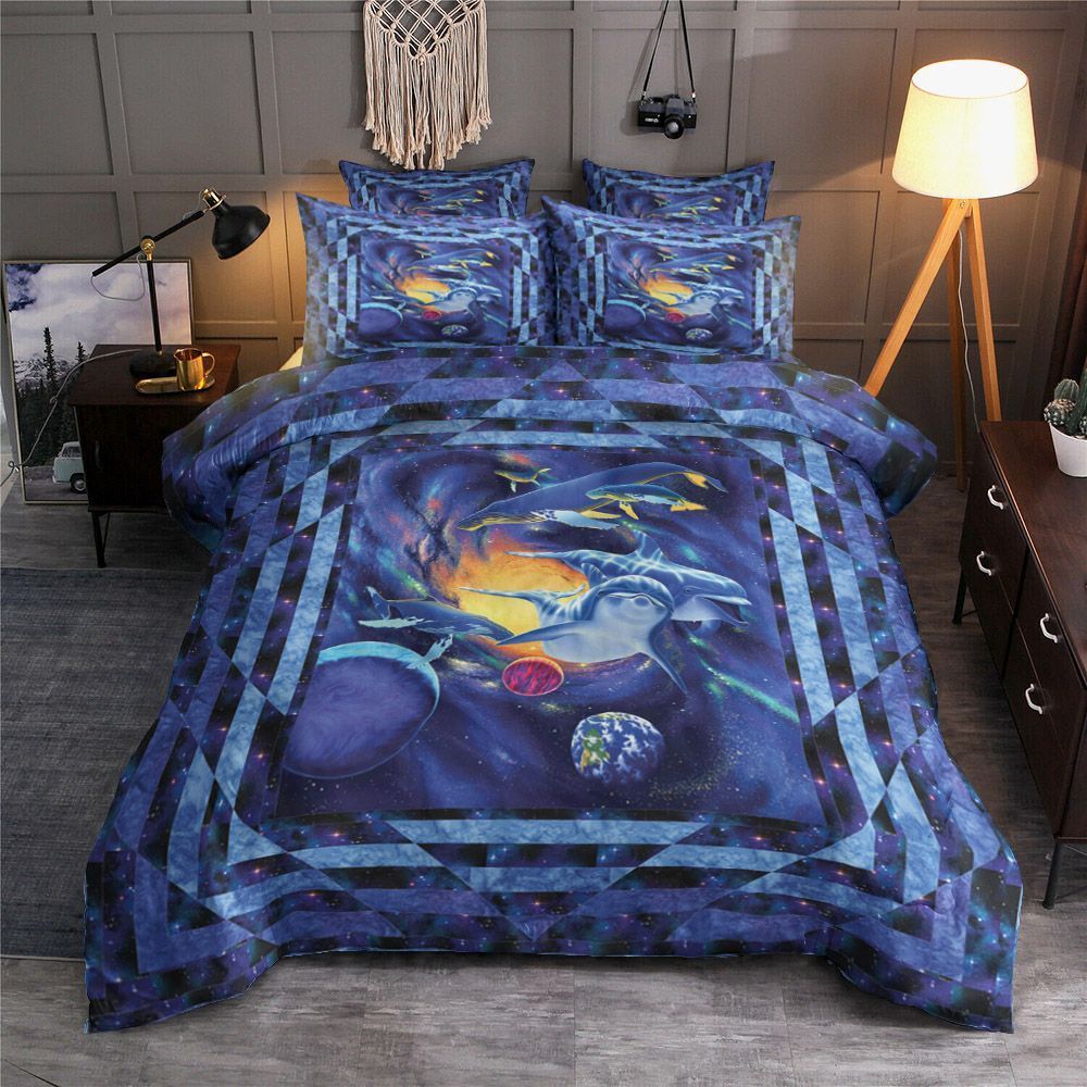 Dolphin Whale Universe Bedding Set