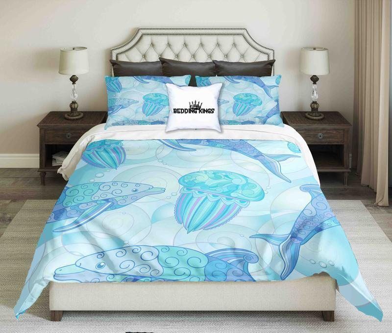 Dolphins And Jellyfish Bedding Set