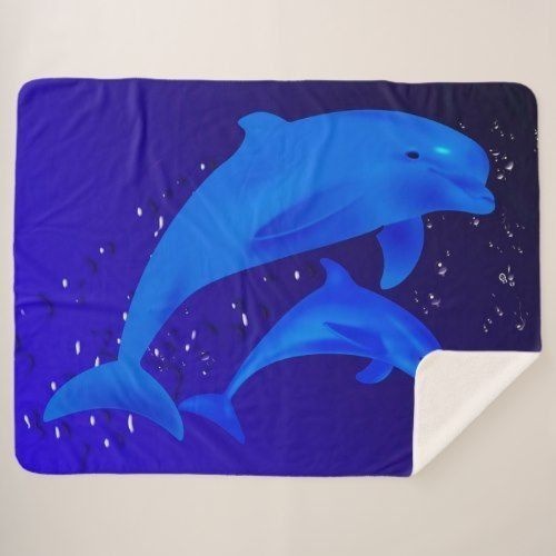 Dolphins Sherpa Fleece Blanket