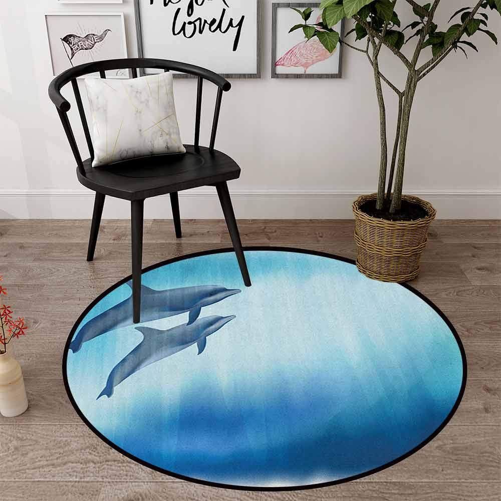 Dolphins Couple Round Carpet