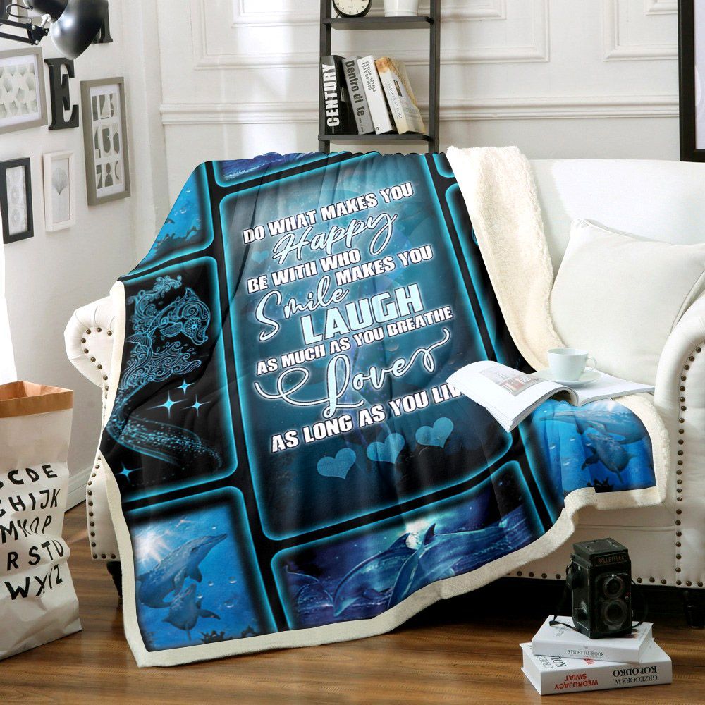 Dolphins Sherpa Fleece Blanket